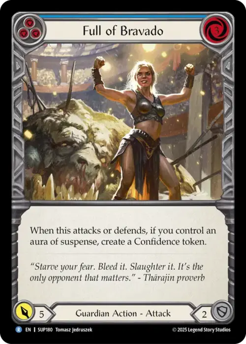 Full of Bravado - Blue Card Front