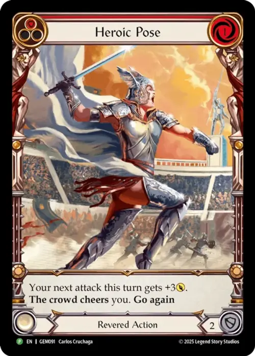 Heroic Pose - Red Card Front