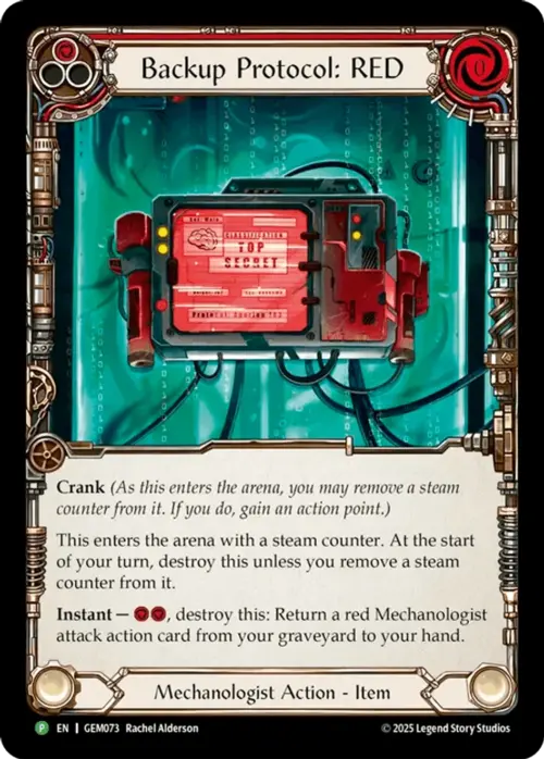 Backup Protocol: RED Card Front