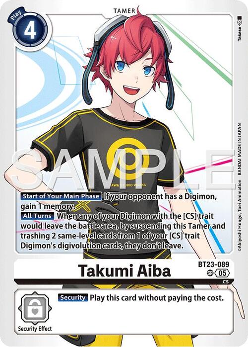 Takumi Aiba Card Front