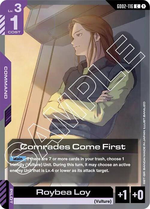 Comrades Come First Card Front