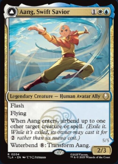 Aang, Swift Savior // Aang and La, Ocean's Fury Card Front