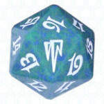 Dado D20 de Coldsnap verde