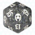 Dado D20 de Apocalypse negro