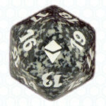 Dado D20 de Zendikar negro
