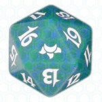 Dado D20 de Eventide verde