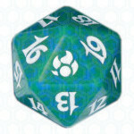 Dado D20 de Morningtide verde