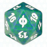Dado D20 de New Phyrexia verde