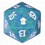 Dado D20 de Saviors of Kamigawa verde