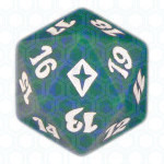 Dado D20 de Worldwake verde