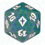 Dado D20 de Worldwake verde