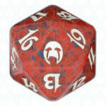 Dado D20 de Apocalypse rojo