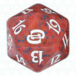 Dado D20 de Planar Chaos rojo