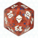 Dado D20 de Zendikar rojo