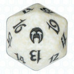 Dado D20 de Apocalypse blanco