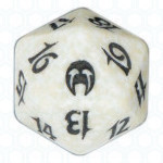 Dado D20 de Apocalypse blanco