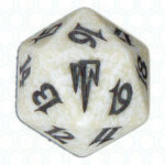 Dado D20 de Coldsnap blanco