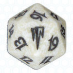 Dado D20 de Coldsnap blanco