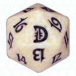 White Deckmasters D20 Die