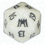 Dado D20 de Onslaught blanco