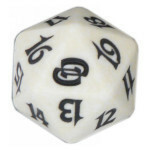 Dado D20 de Planar Chaos blanco