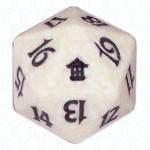 Dado D20 de Saviors of Kamigawa blanco