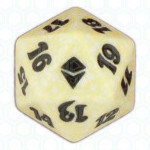 Dado D20 de Zendikar blanco