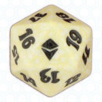Dado D20 de Zendikar blanco